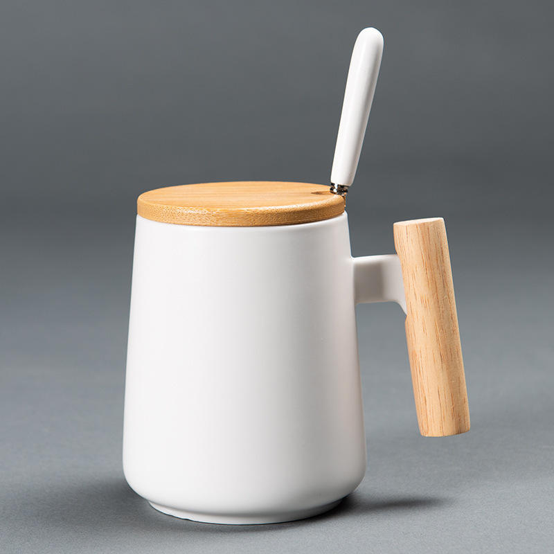 Ceramic Mug with Bamboo Lid-Custom Logo Branding