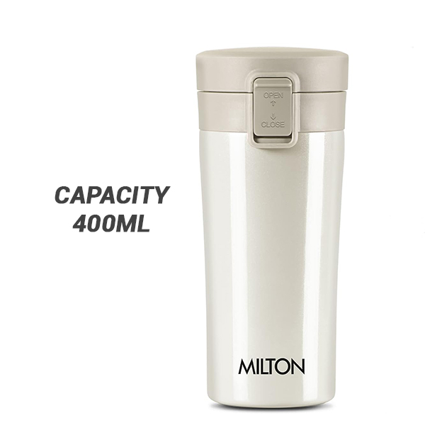 MILTON Thermosteel Vacuum Insulated Coffee Mug, 400 ml - Cream-7