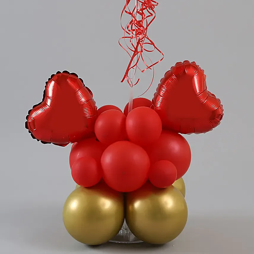I Love You Red & Golden Balloon Bouquet-3