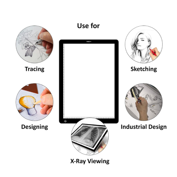 XECH  X-Board Magnetic - LED Drawing Pad A4 Size with Adjustable Brightness & in-Built Scale Drawing Pad-7