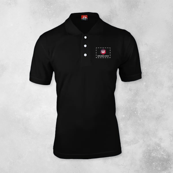Titlis Polycotton Polo T-shirt for Men (Black) - Custom Logo Left Chest