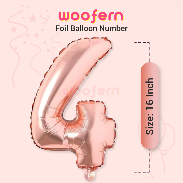 Rose Gold Foil Balloon  Number 4 -16 inch-2