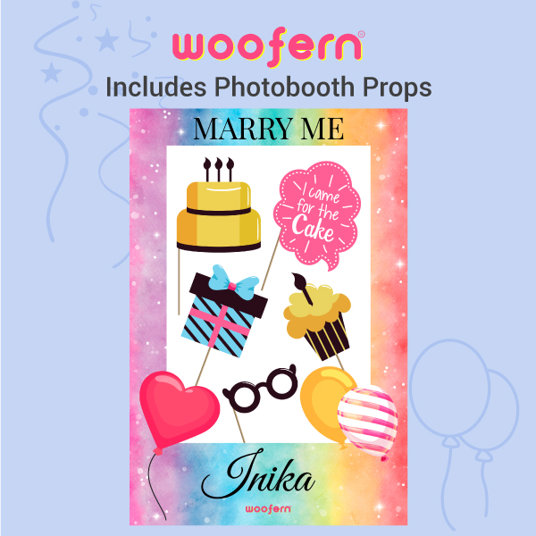 Romantic Proposal Photo Booth Frame with Custom Name-3