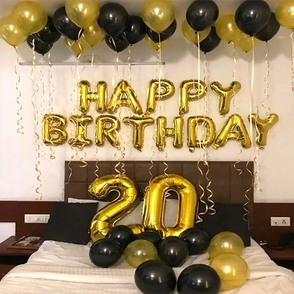 Golden Glamour Birthday Balloon Decor-1