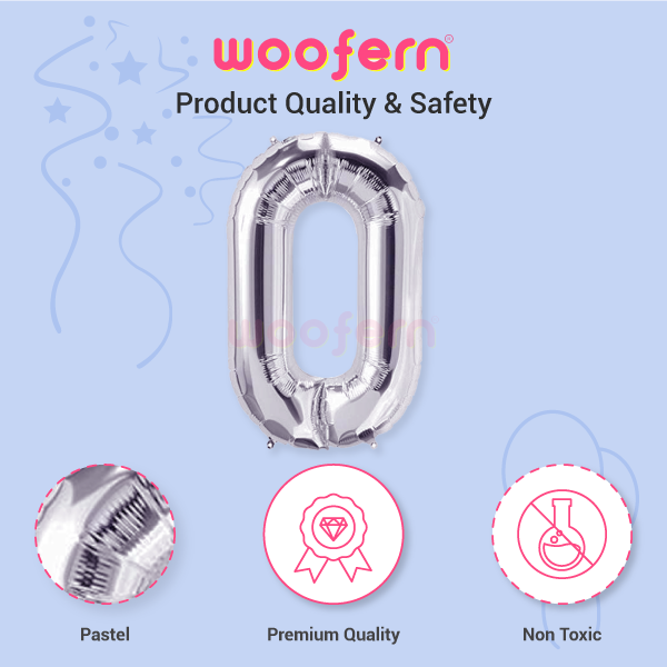 Number 0 Silver Foil Balloon 16 inch-4