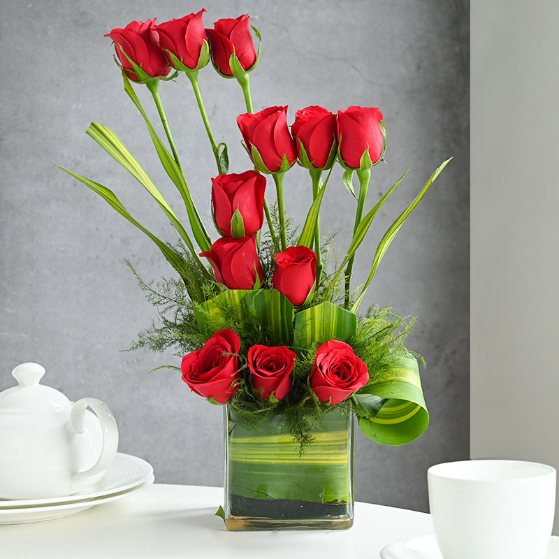 Aesthetic Red Rose Vase