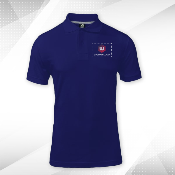 Six Degrees Cotton Polo T-shirt for Men (Navy Blue) - Custom Logo Left Chest
