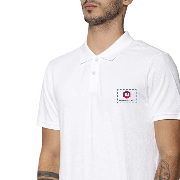 Jack & Jones Plain Polo White T-shirt - Custom Logo-2