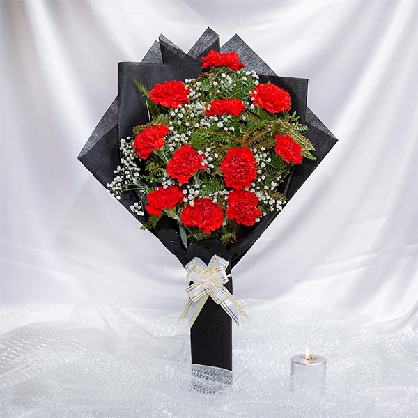 Elegant Red Carnation Bouquet