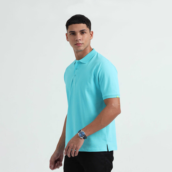 Caslay Organic Polo T-Shirt (Curracao Blue)-1