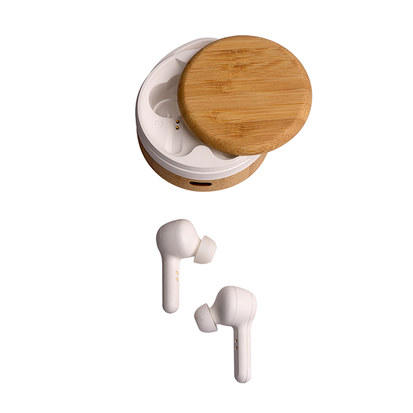 Wangari Cherry Bamboo Wireless Earbuds-3