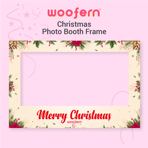 Merry Christmas Photo Booth Frame – Festive Party Prop