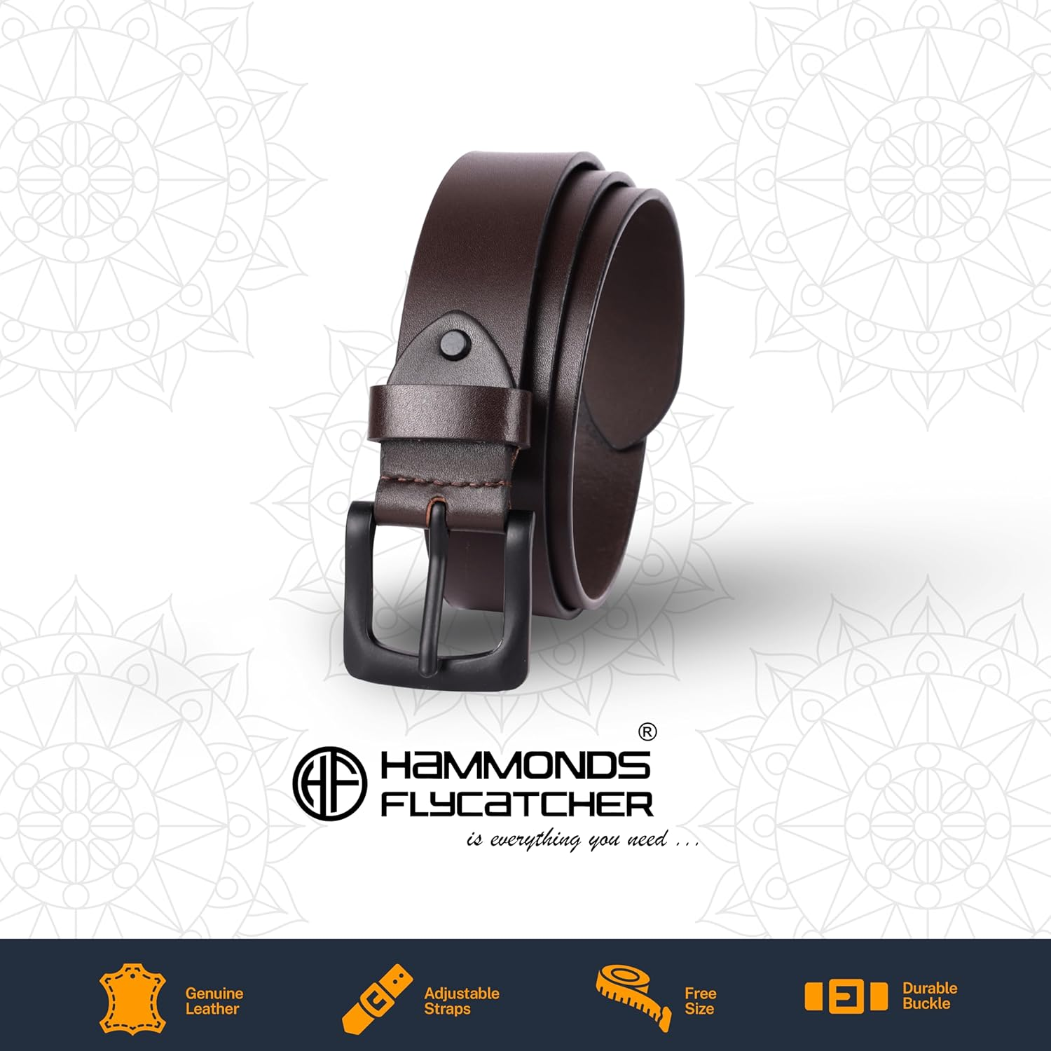 HF Premium Men's Leather Gift Set - Wallet & Belt Combo (Asphalt Black)-4