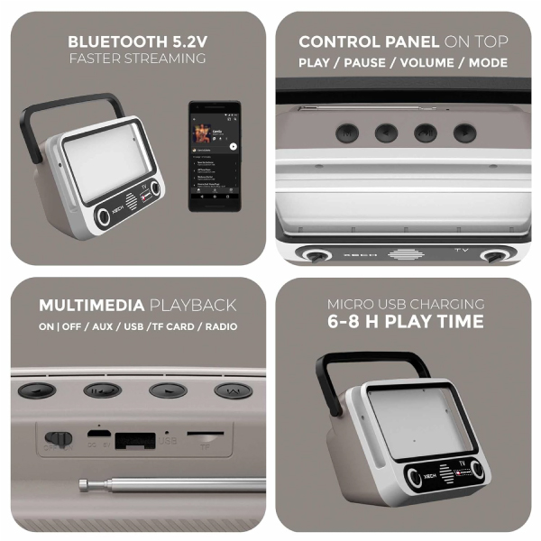 XECH Tellivibe Max - Bluetooth Speaker with Phone Holder 5W Mini TV-4