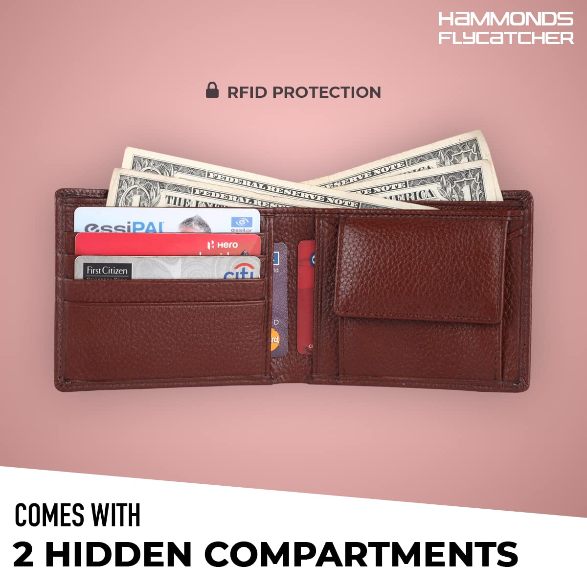 HF Men's Executive Leather Gift Set – Wallet, Keychain & Pen | Premium Corporate Gift (Blazing Brown)-3