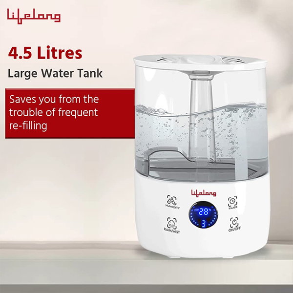 Lifelong LLRH18 4.5L Room Humidifier with Digital Display, Top Fill Room Humidifier-3