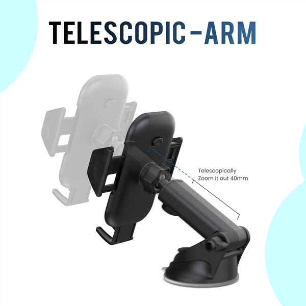 Portronics Clamp M Car Mobile Holder with 360° Rotational-4