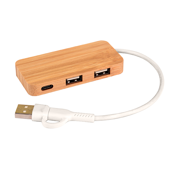 Wangari Cedar 2.0 Bamboo USB Hub with C Port Sustainable | Eco-Friendly-2