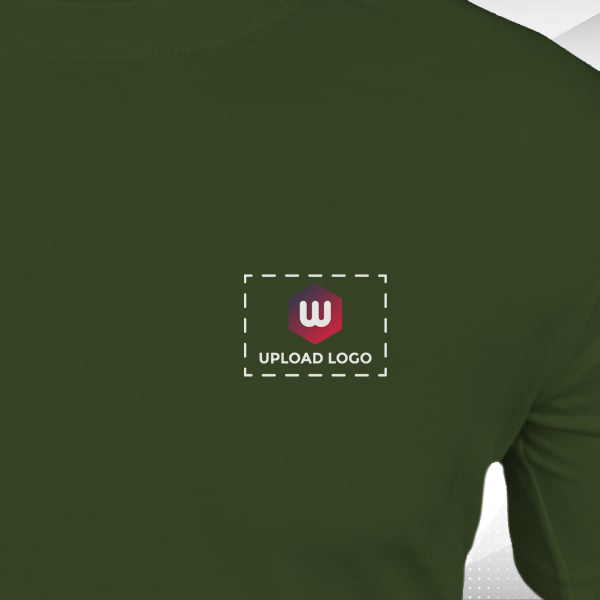 Skinta Fit Half Sleeve Round Neck T-Shirt for Men (Green) - Custom Logo Left Chest-1