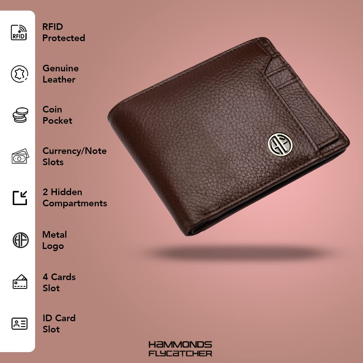 HF Men's Executive Leather Gift Set – Wallet, Keychain & Pen | Premium Corporate Gift (Bronze Brown)-2