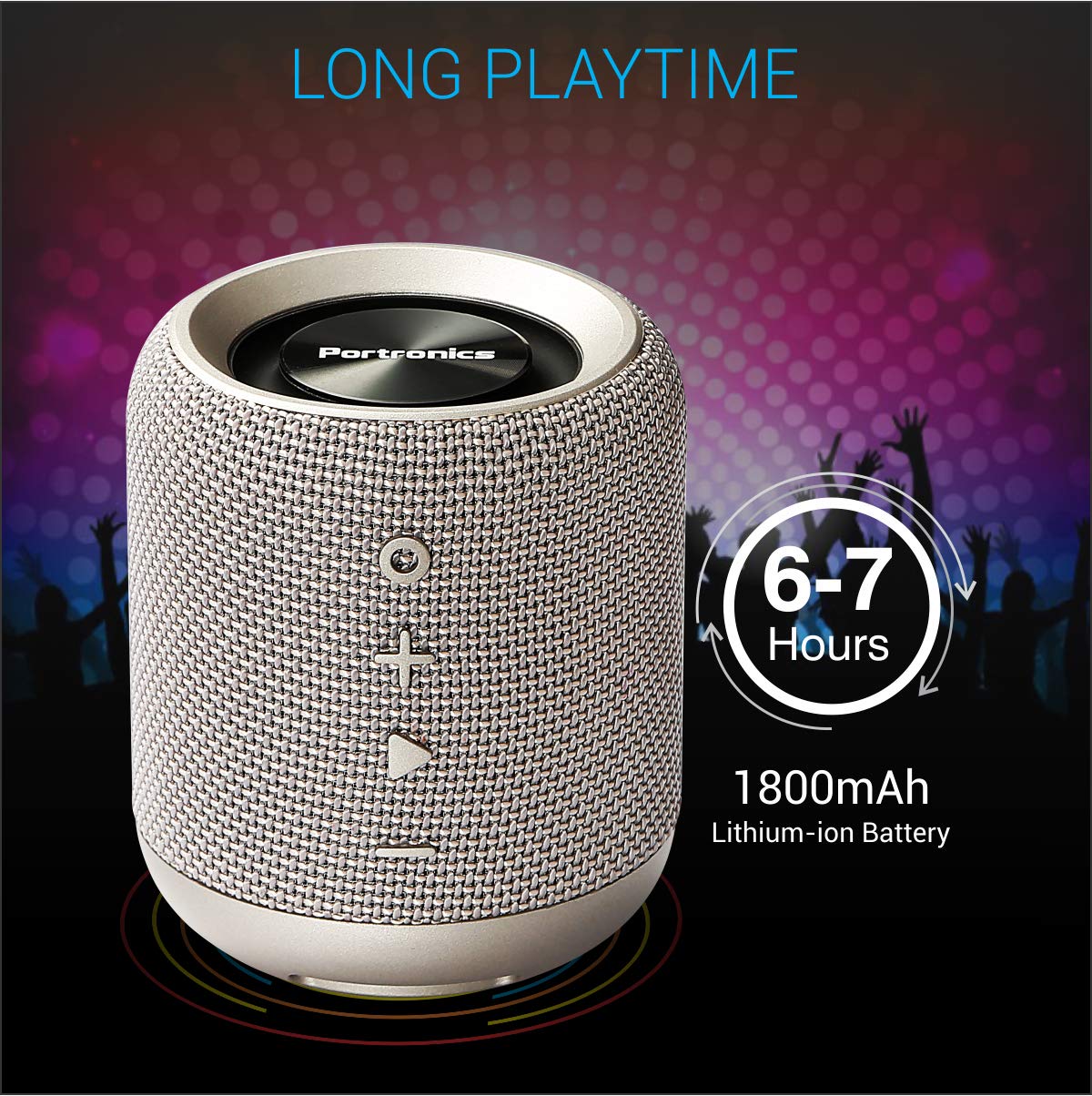 Portronics SoundDrum 10W Portable Speaker (Grey)-5