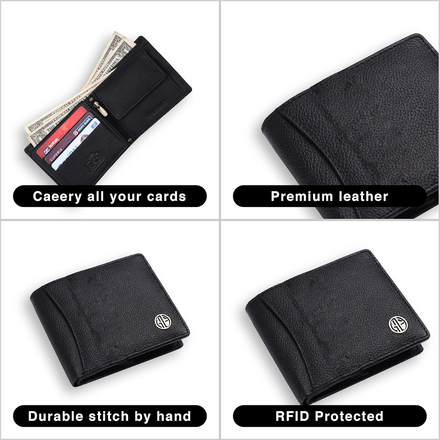 HF Men's Executive Leather Gift Set – Wallet, Keychain & Pen | Premium Corporate Gift (Beryl Black)-2