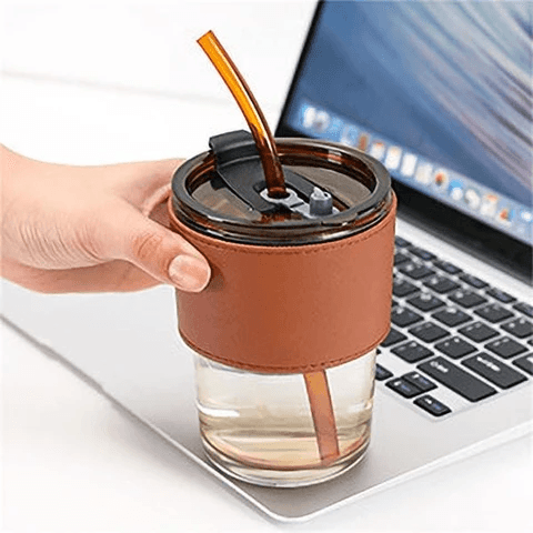 Personalized Glass Coffee Mug with Custom Logo