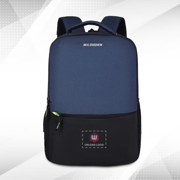 WILDHORN Munich Laptop Backpack (Blue Melange & Black)