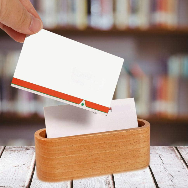 Wooden Business Card Holder & Pen Stand-1