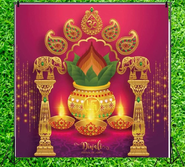 Subh Kalash Diwali Backdrop For DIwali - Festival of Light Celebration-1
