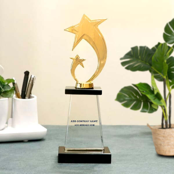 Golden Event Trophy - Personalized Elegance-1