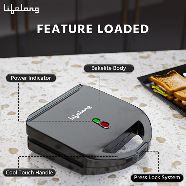 Lifelong LLSM120G Sandwich Griller, Classic Pro 750 W Sandwich Maker-3