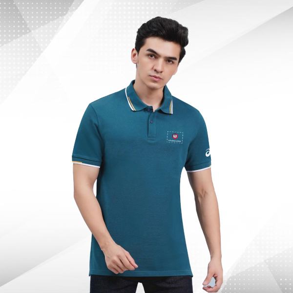 ASICS Dual Tipping Polo T-Shirt - Customized with Logo (Ink Teal)-0