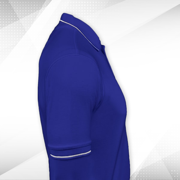 Scott Organic Cotton Polo T-Shirt for Men Royal Blue with White - Custom Logo Left Chest-2