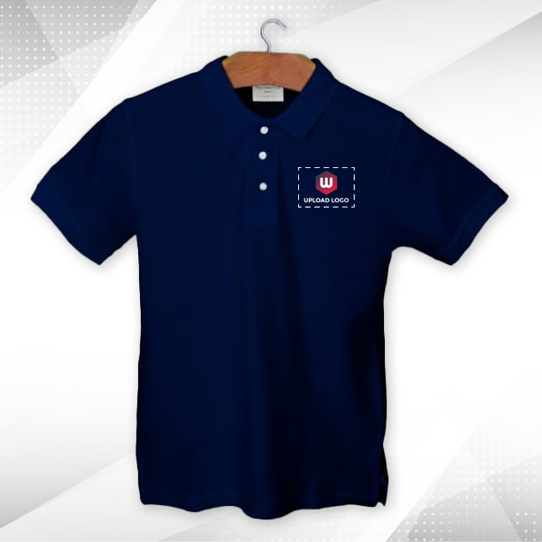 Embroidered Classic Polo T-shirt for Men Navy Blue – Custom Logo Left Chest-3
