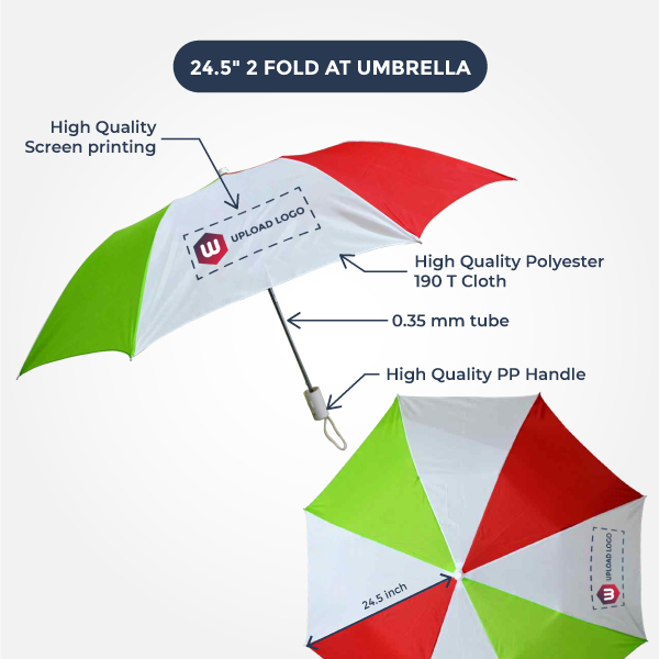 2 Fold AT Promotional Umbrella Printed - 24.5 Inch-1
