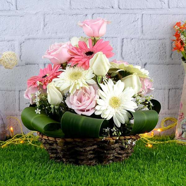 Lovely Roses Basket Arrangements