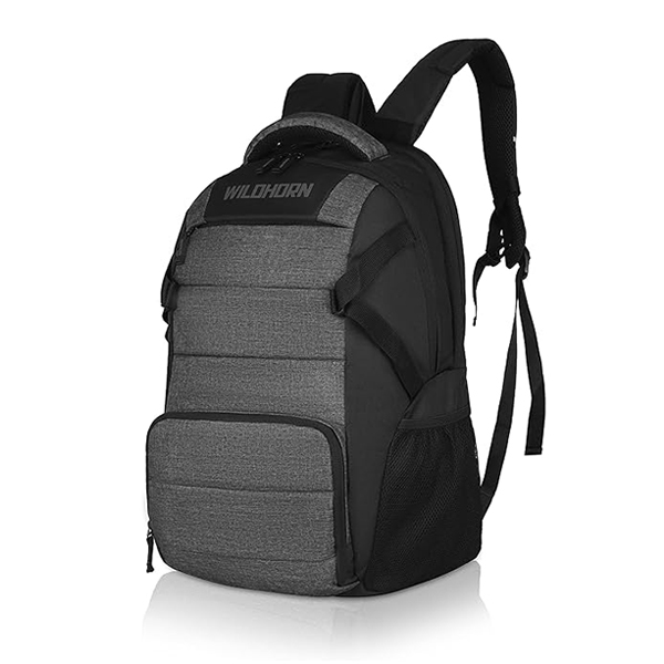 WILDHORN Premium Laptop Backpack ( Brushed Grey & Black)-2