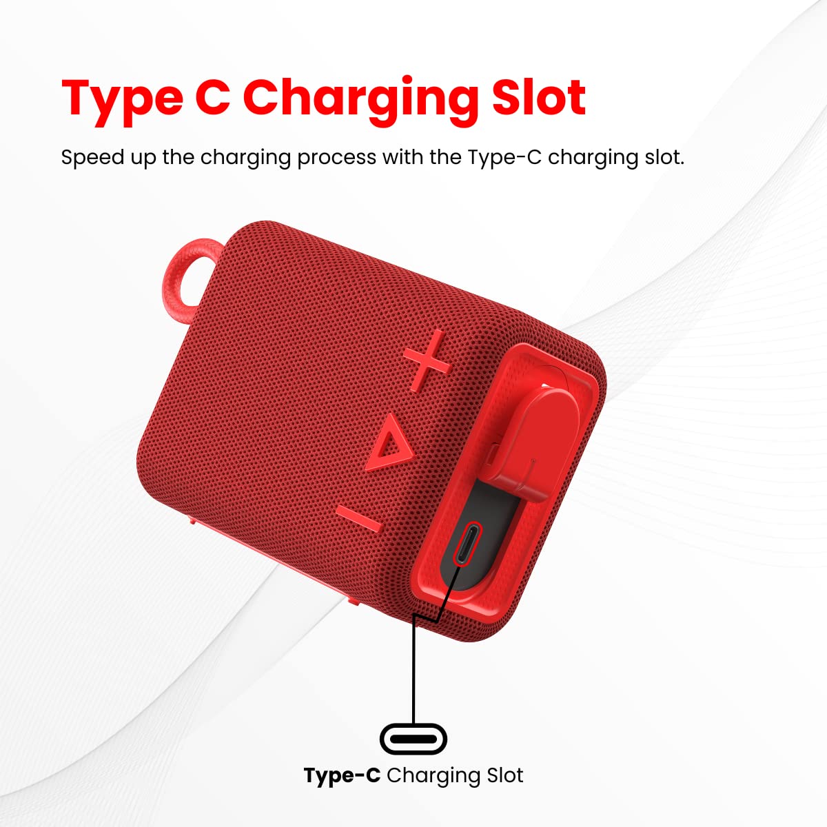 Portronics Breeze 4 Portable 5W Speaker with Mic, 8Hrs Playback (Red)-5