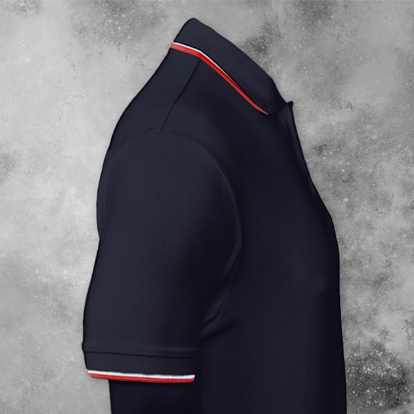 Tropikana Dry n Cool Polo T-shirt for Men (Navy Blue)- Customized Logo Left Chest-2