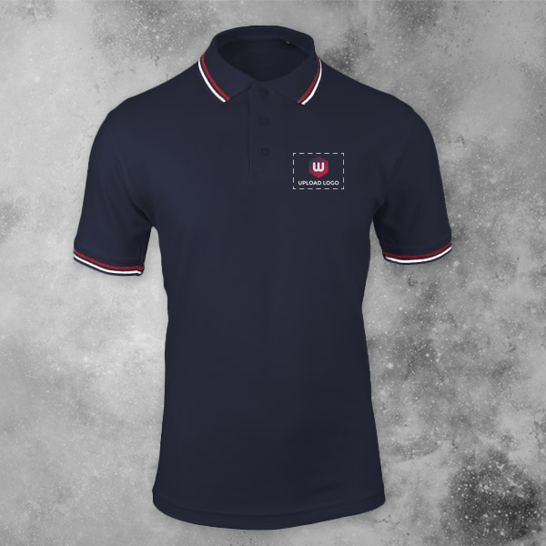 AWG Sport Giza Polo T-shirt for Men Navy Blue – Custom Logo Left Chest-0