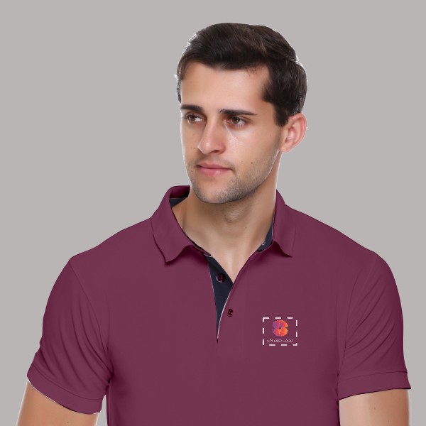 Winbarg Polo T-shirt for Men (Wine)-1