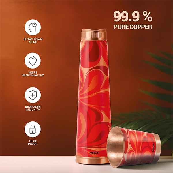 MILTON Copper Eterna Diwali Gift Set - Red-6