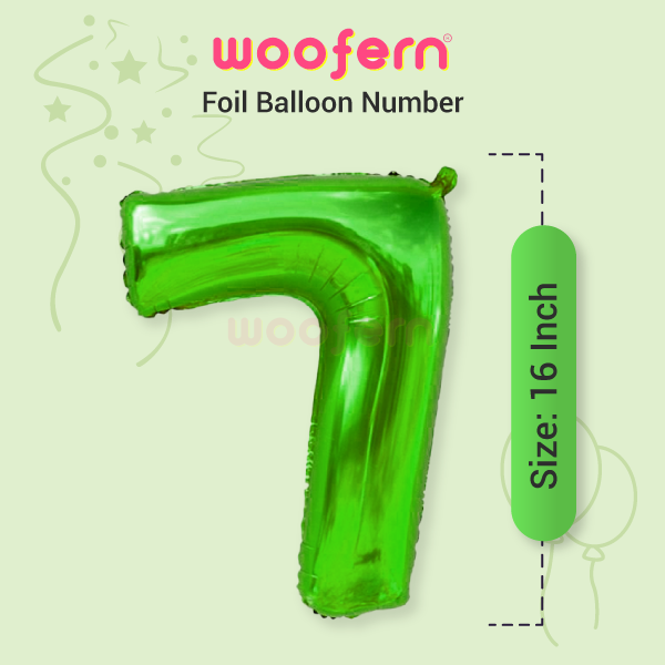 Foil Balloon Number 7 Green 16 inch-2
