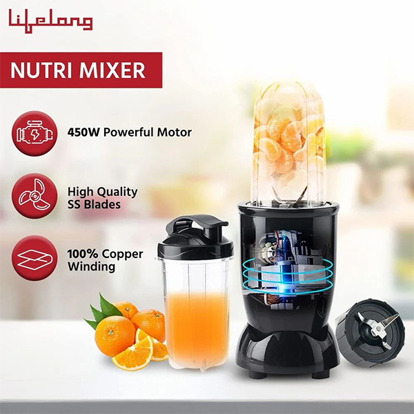 Lifelong LLNBB002 Regalia PowerNutri Mixer/(Black) 3 Unbreakable Jars-2