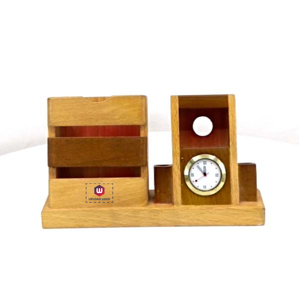 Wooden Calendar & Clock Customize Table Top-0