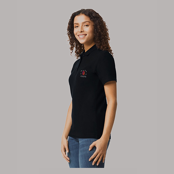 Gildan Softstyle Women's Pique Polo Black-1