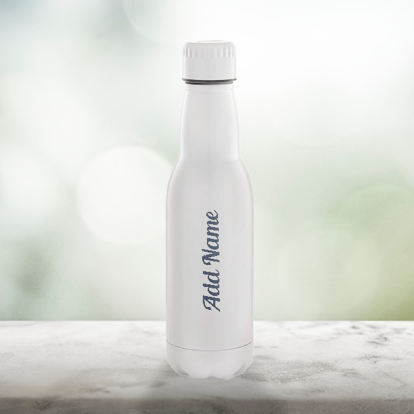 Modern Steel White Bottle - Customized with Name-0