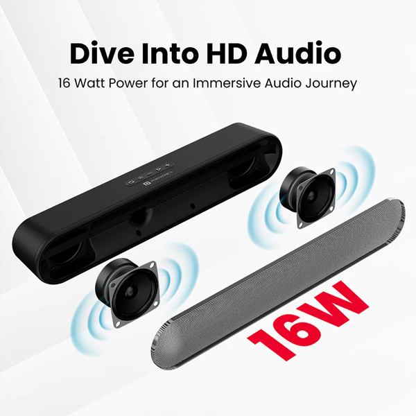 Portronics Decibel 23 16W Bluetooth Soundbar with LED Lights, Upto 5Hr Playback-1