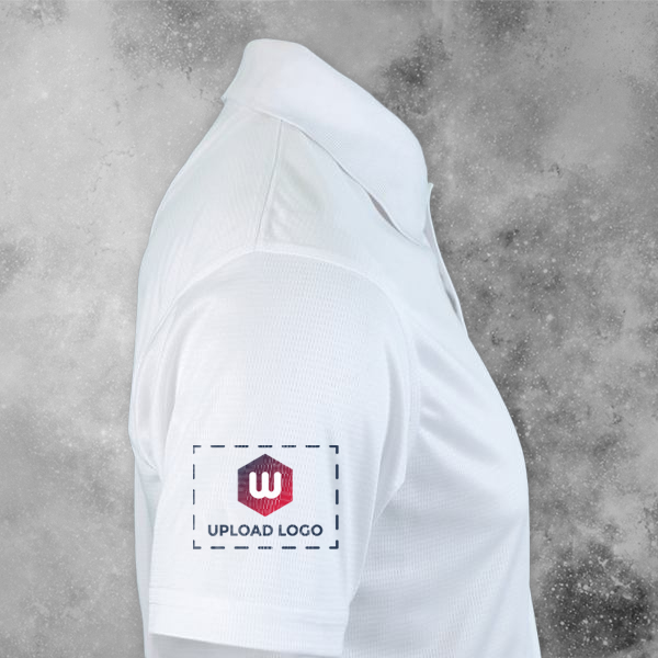 Santhome All Day Fresh Premium Sports Polo T-shirt for Men (White) - Custom Logo Left Chest & Right Arm-1